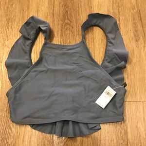 NWT blue/grey Aerie bathing suit top